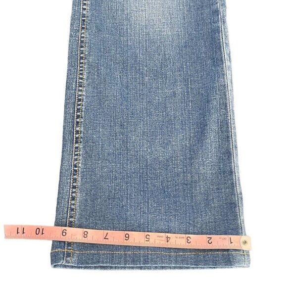 Y2K Christopher Blue Cowgirl Glam‎ Rhinestone Denim Jeans Mid-Rise Straight Leg - Picture 8 of 13